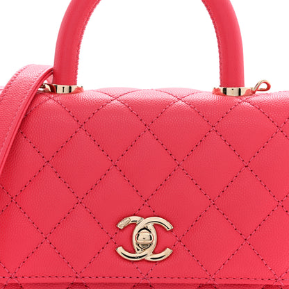 Chanel Caviar Quilted Extra Mini Coco Handle Flap Pink 8 of 10