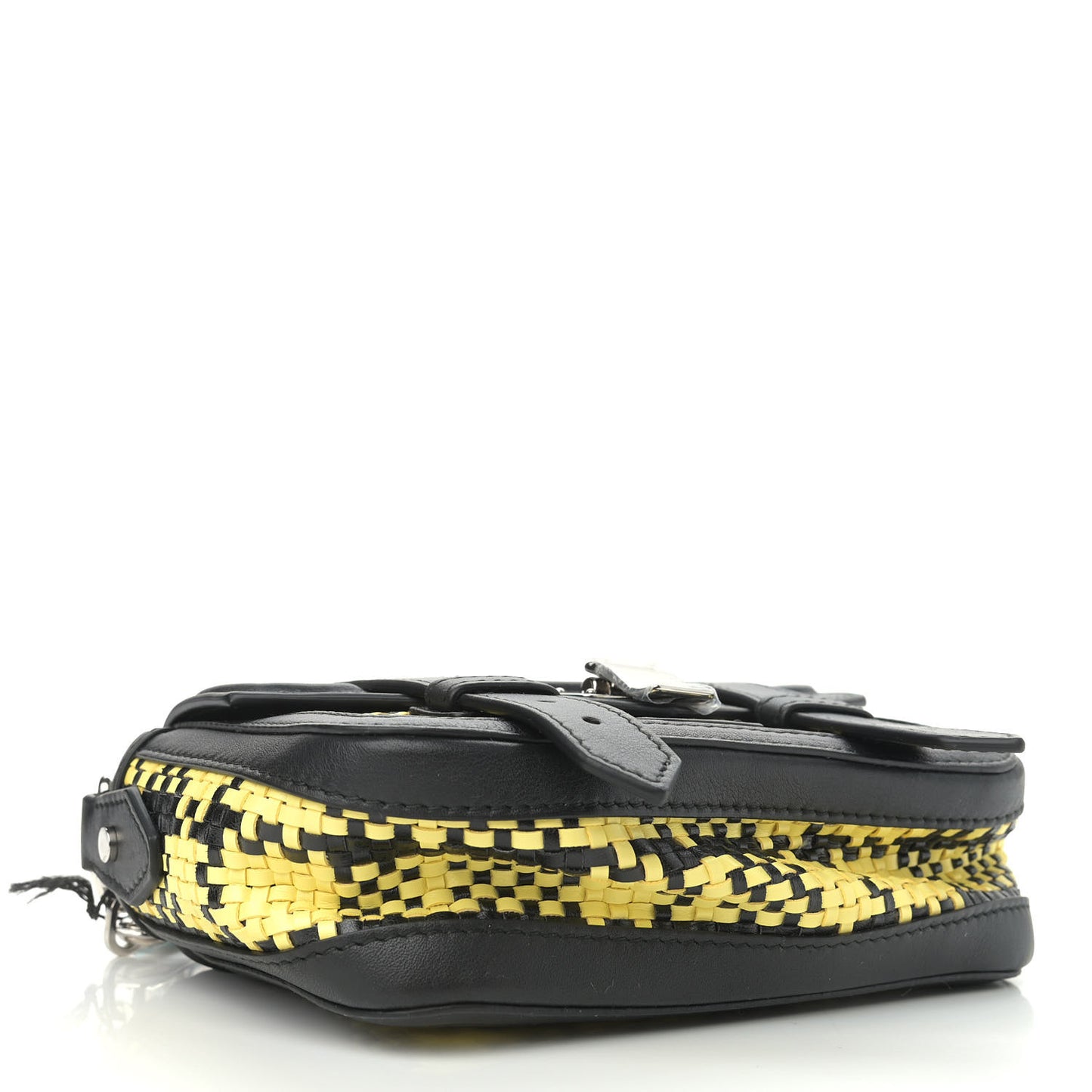Lambskin Woven Plaid Micro PS1 Satchel Black Butter Toast