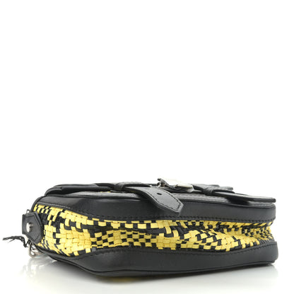 Proenza Schouler Lambskin Woven Plaid Micro PS1 Satchel Black Butter Toast 4 of 10