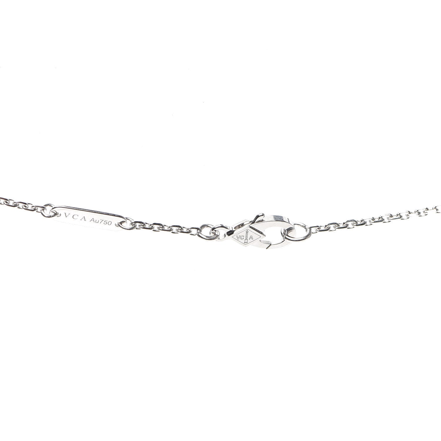 Van Cleef & Arpels 18K White Gold Mother of Pearl Vintage Alhambra Pendant Necklace 4 of 7