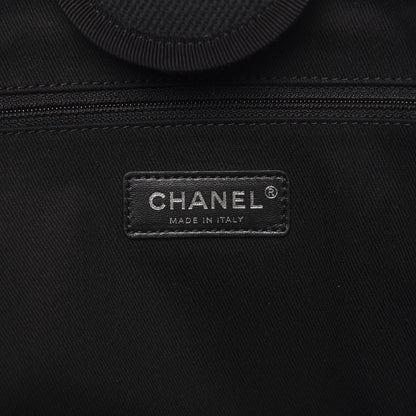 Chanel Canvas Pearl Medium Deauville Tote Black 6 of 10