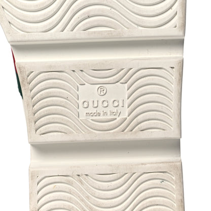 Gucci Calfskin Web Bee Embroidered Womens Ace Platform Sneakers 38.5 White 6 of 11