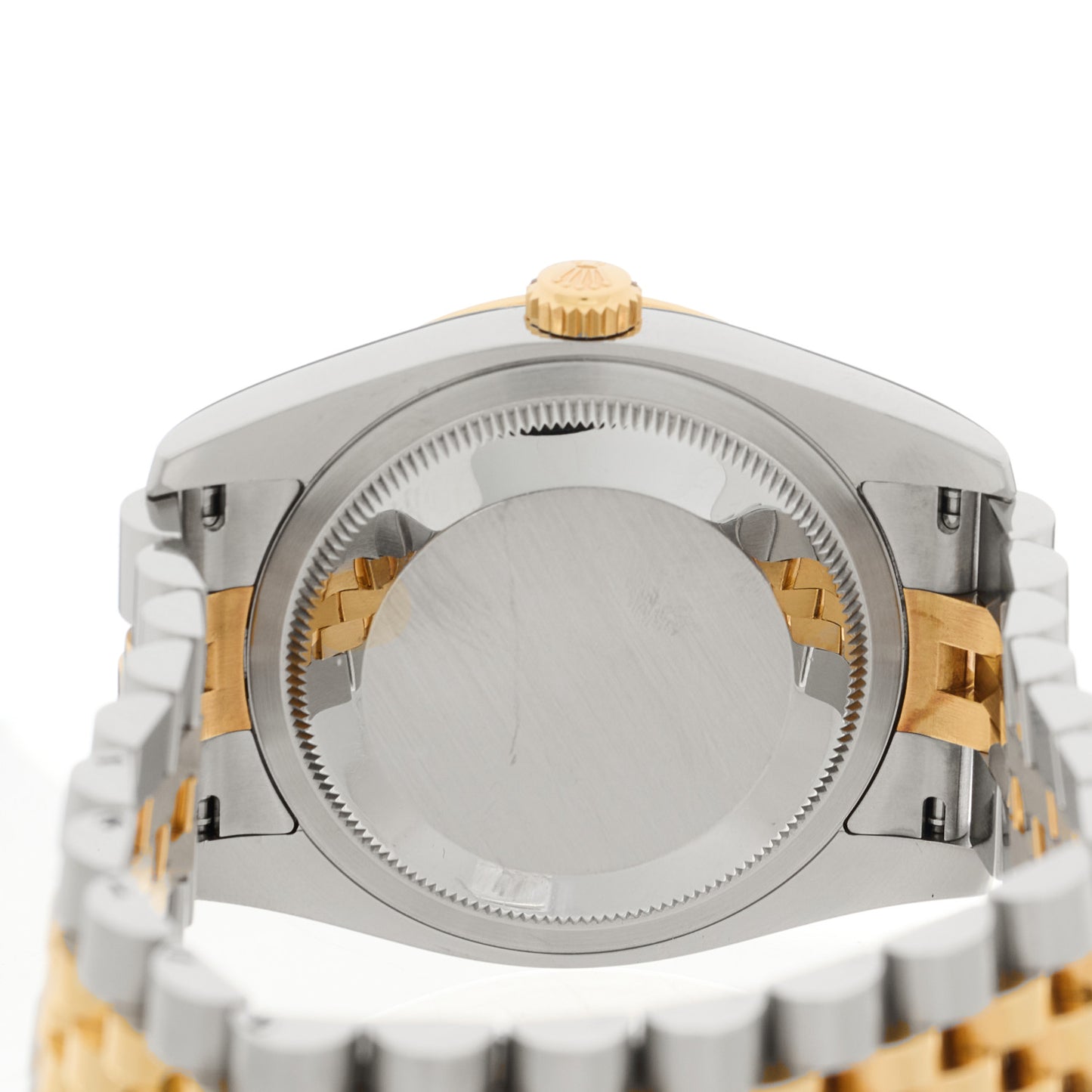 Stainless Steel 18K Yellow Gold Diamond Black Mother of Pearl 36mm Oyster Perpetual Datejust Watch 116243