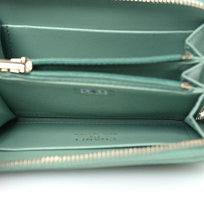Chanel Caviar Quilted Zip Around Coin Purse Wallet Dark Green 5 of 10