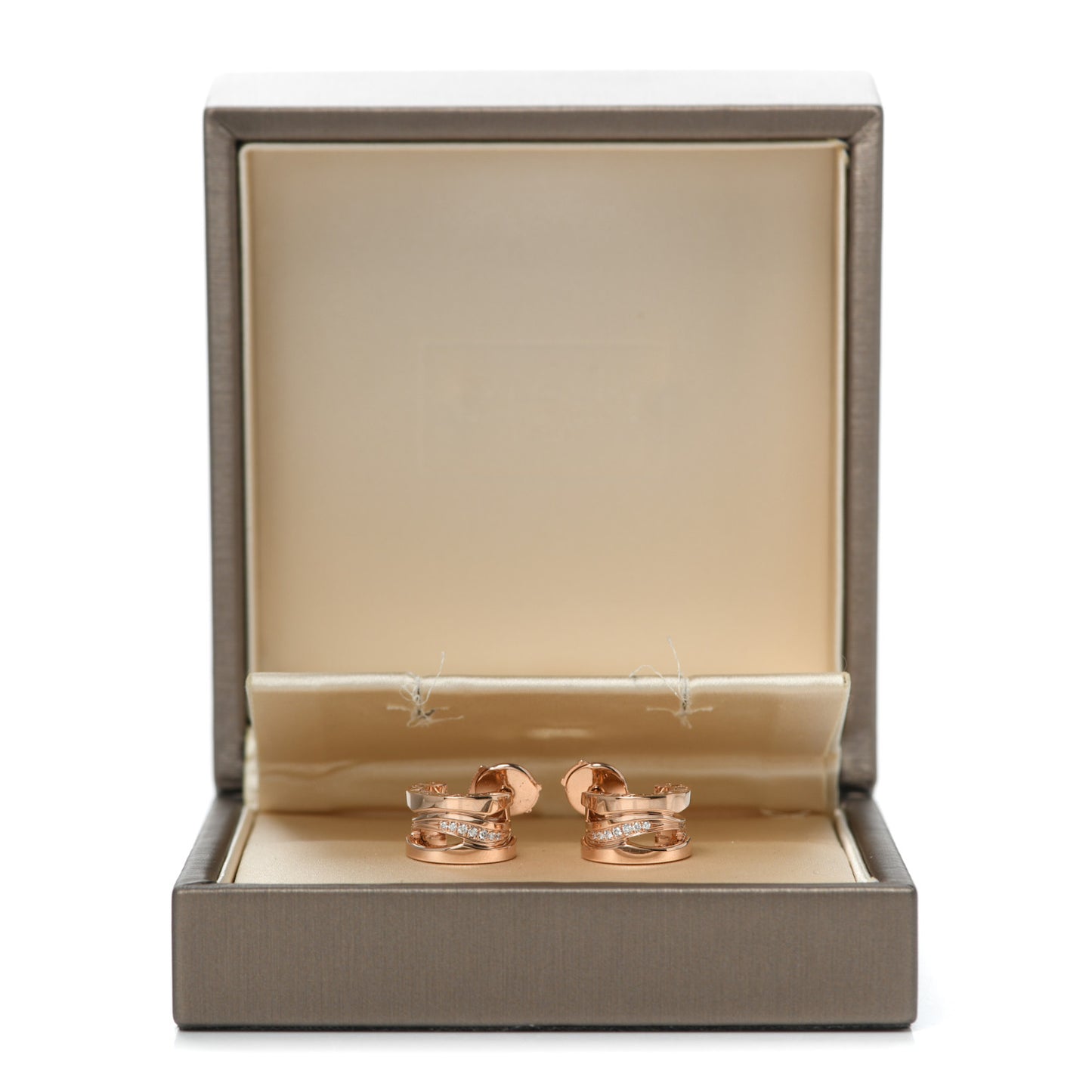 18K Rose Gold Diamond B.Zero1 Legend Hoop Earrings