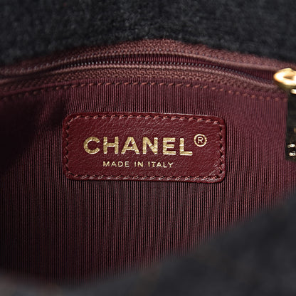 Chanel Wool Contrast Stitch Mini Square Flap Charcoal 6 of 10