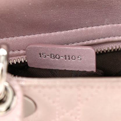 Christian Dior Metallic Lambskin Cannage Mini Lady Dior Lotus 7 of 13