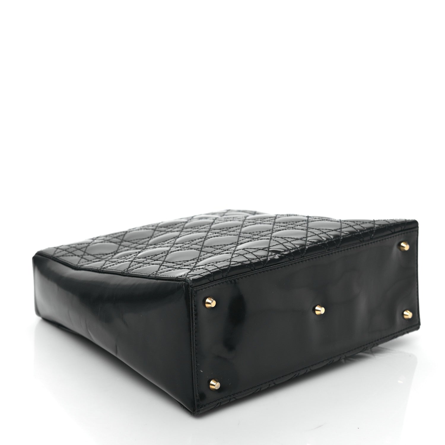 Christian Dior Patent Cannage Shoulder Bag Black 4 of 8