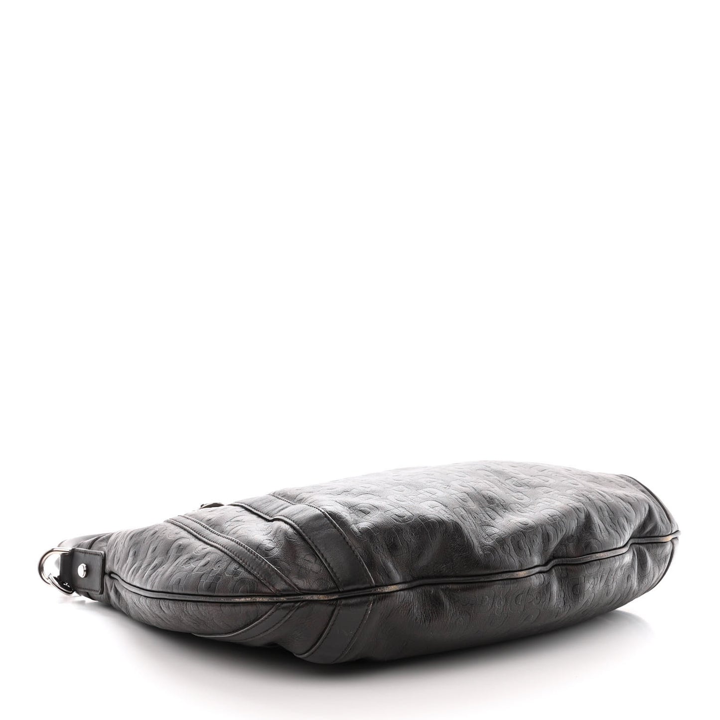 Calfskin Horsebit Embossed Medium Abbey Convertible Tote Dark Brown