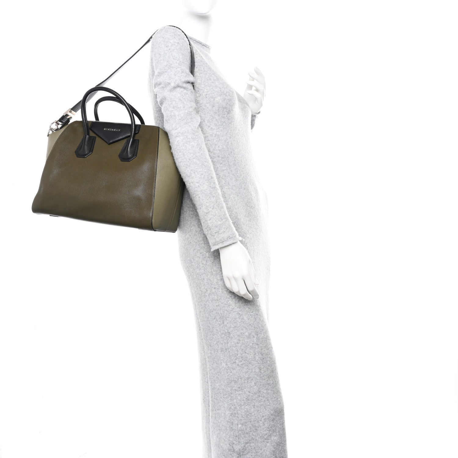 Givenchy Sugar Goatskin Medium Tri-Color Antigona Khaki Black 2 of 16