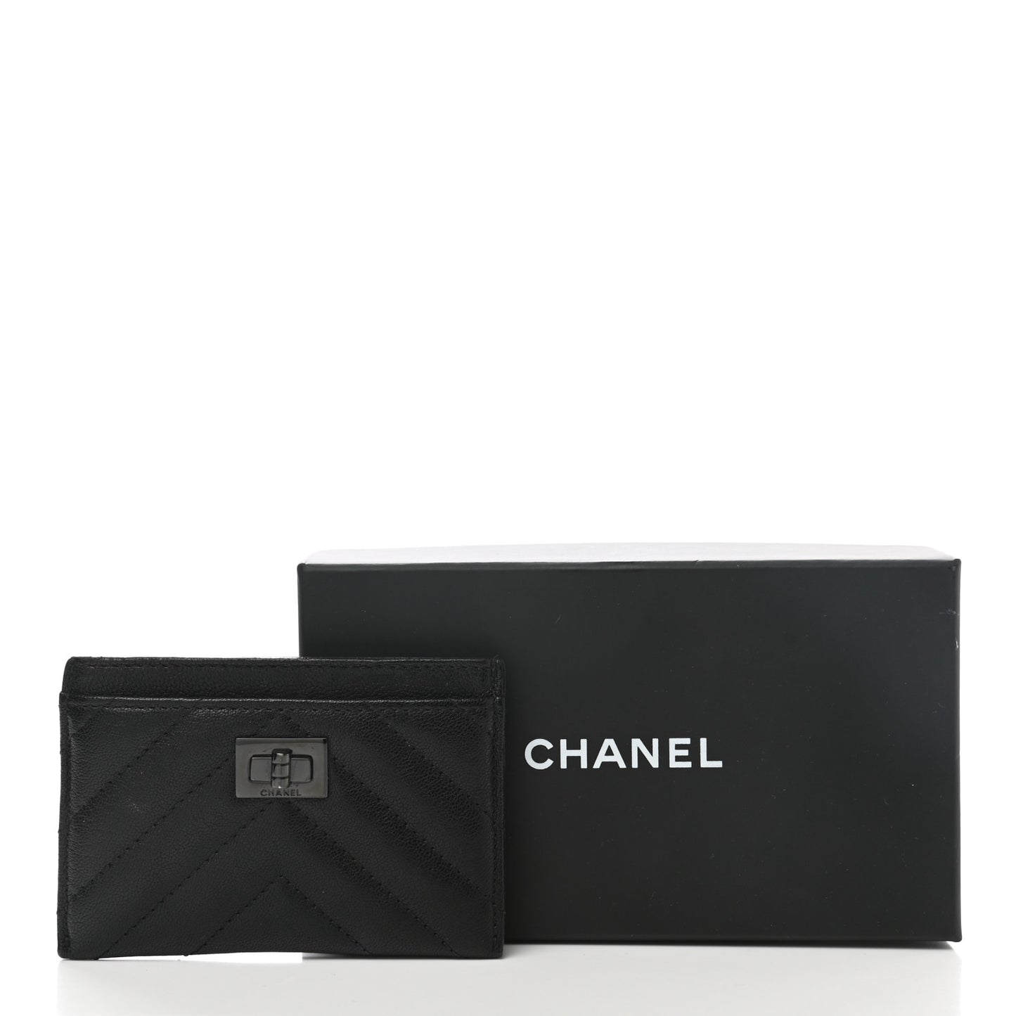 Sheepskin Chevron Quilted Reissue Card Holder So Black