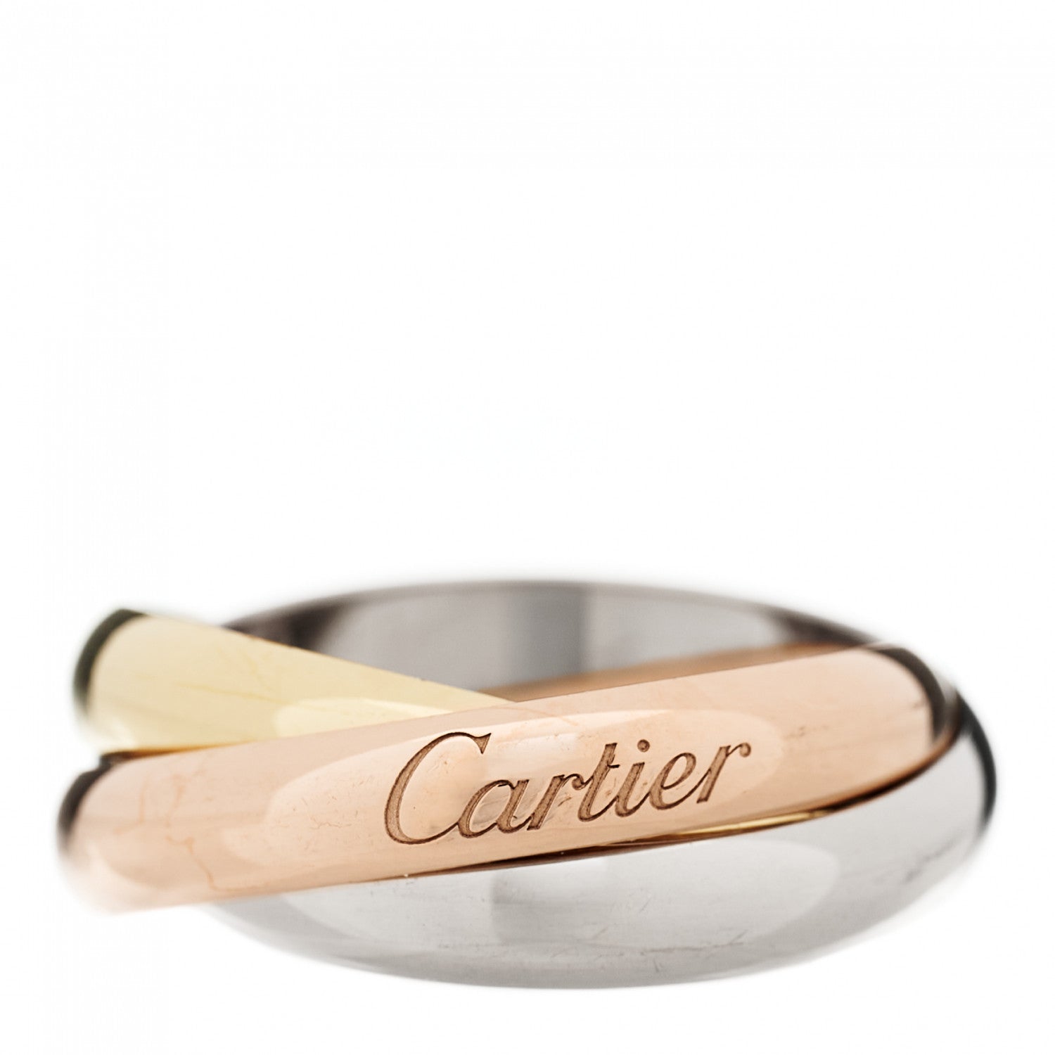 Cartier 18K Pink Yellow White Gold Classic Trinity Ring 54 6.75 1 of 6