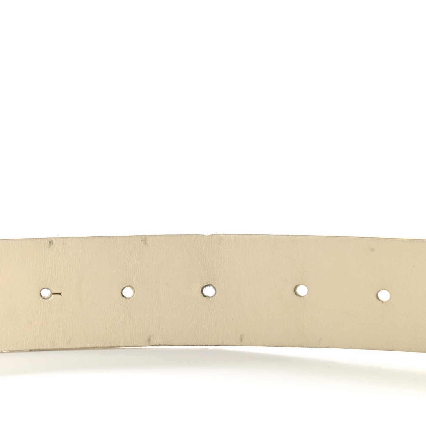 Calfskin Enamel CC Logo Belt Light Beige