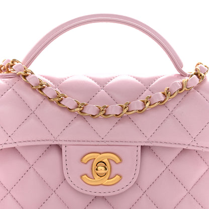 Chanel Lambskin Quilted Mini Flap Top Handle Bag Light Pink 8 of 11
