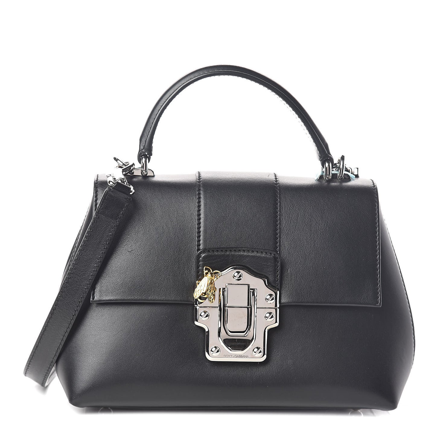 Calfskin Small Lucia Satchel Black