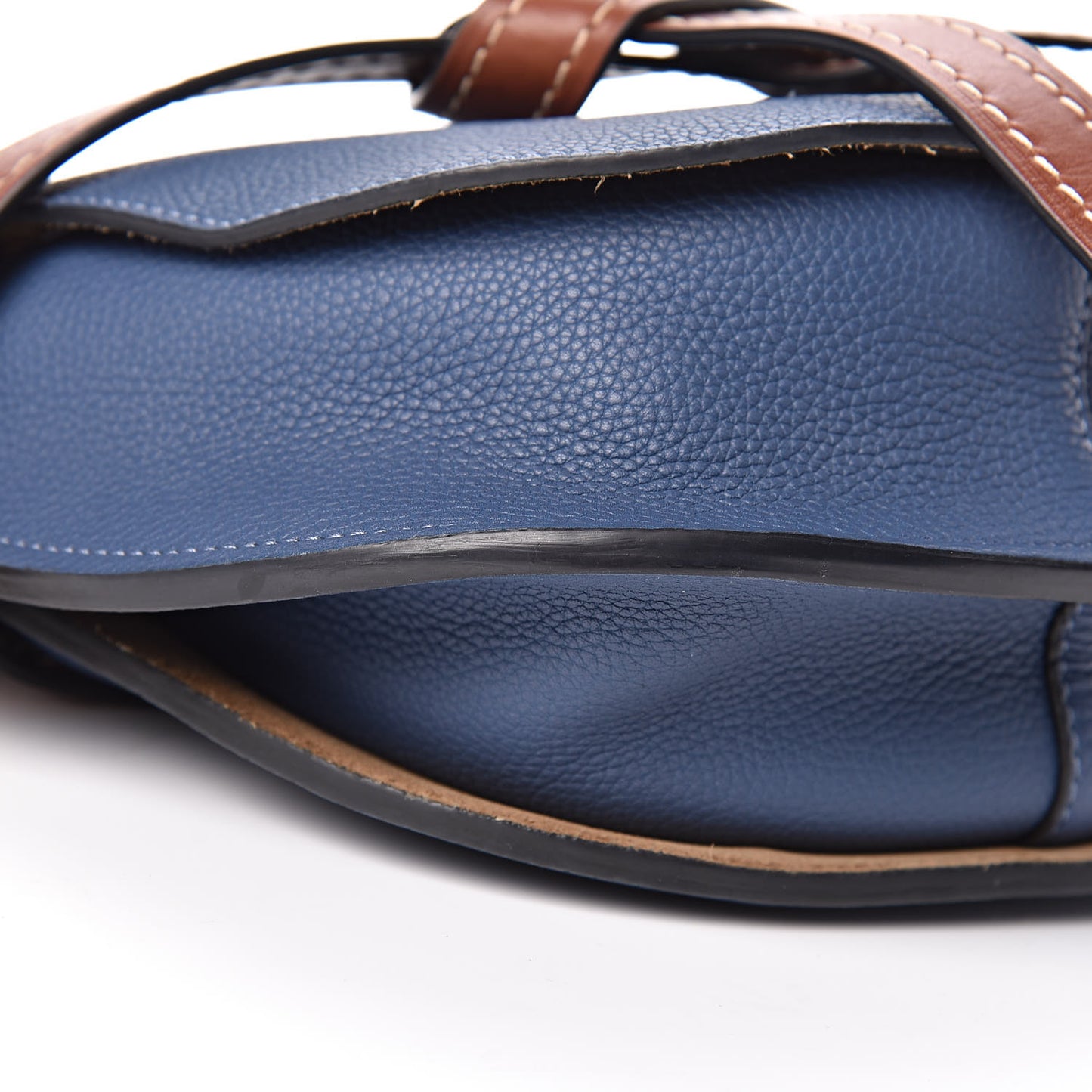 Grained Calfskin Small Gate Crossbody Bag Varsity Pecan