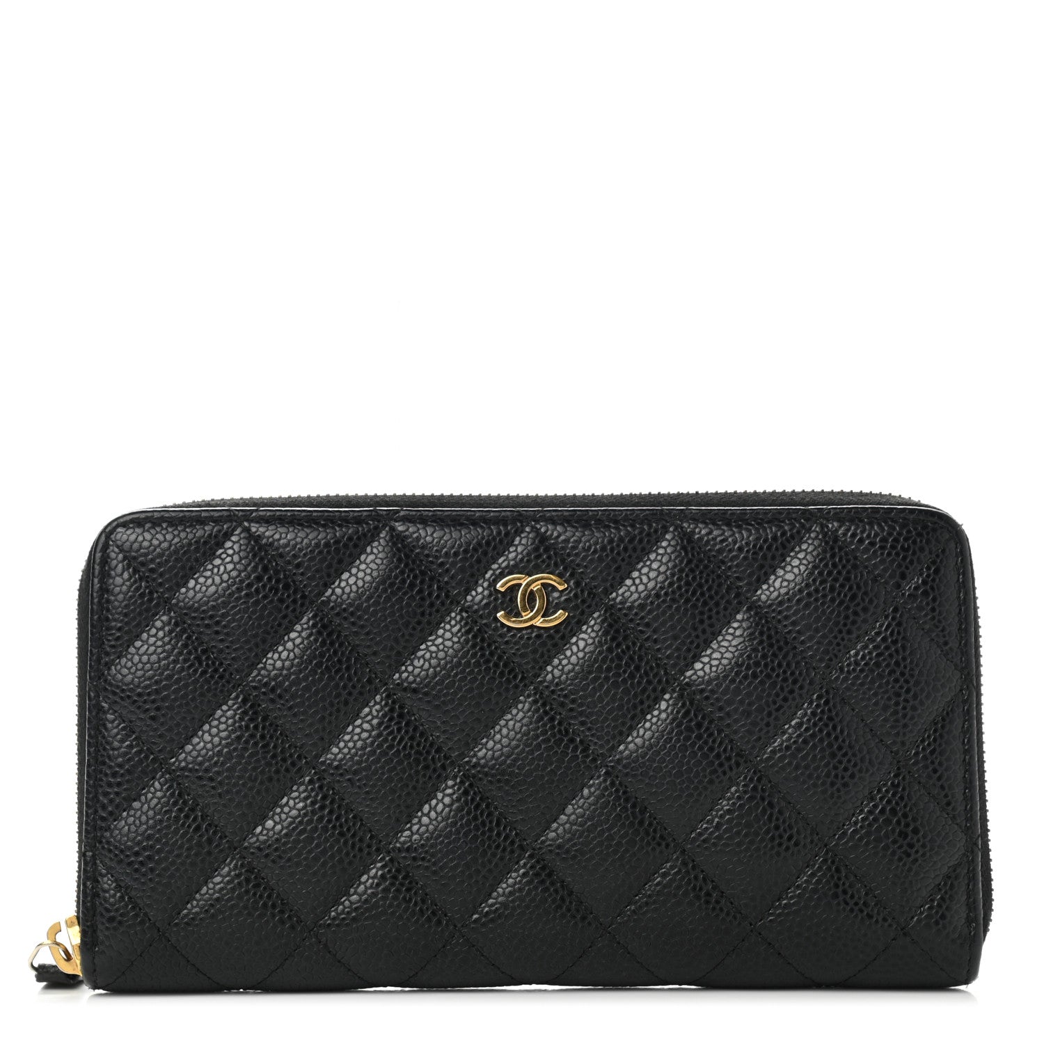 Chanel Caviar Quilted Large Gusset Zip Around Wallet Black 1 of 9