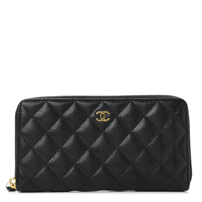 Chanel Caviar Quilted Large Gusset Zip Around Wallet Black 1 of 9