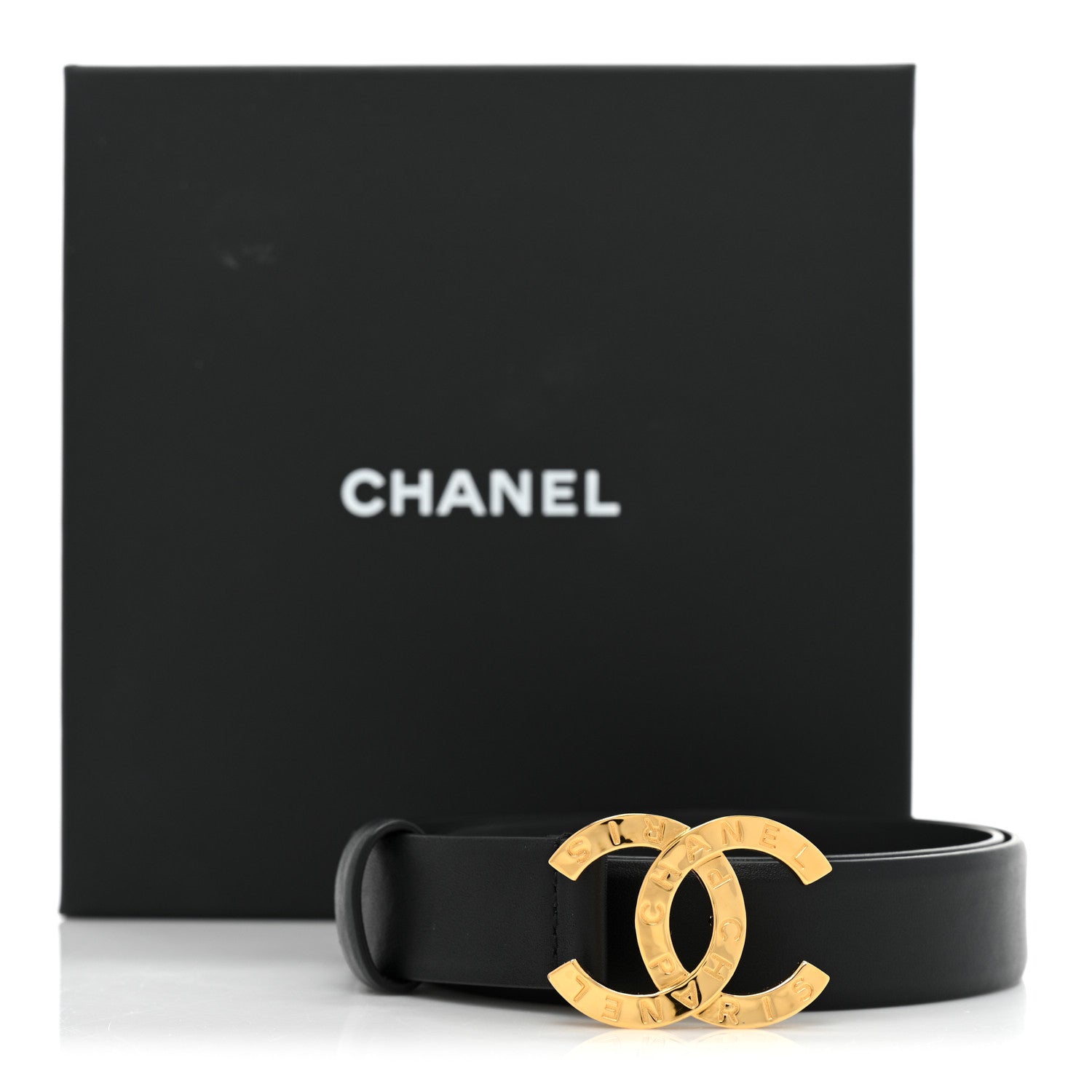 Chanel Calfskin Paris Button CC Belt 75 30 Black 7 of 7