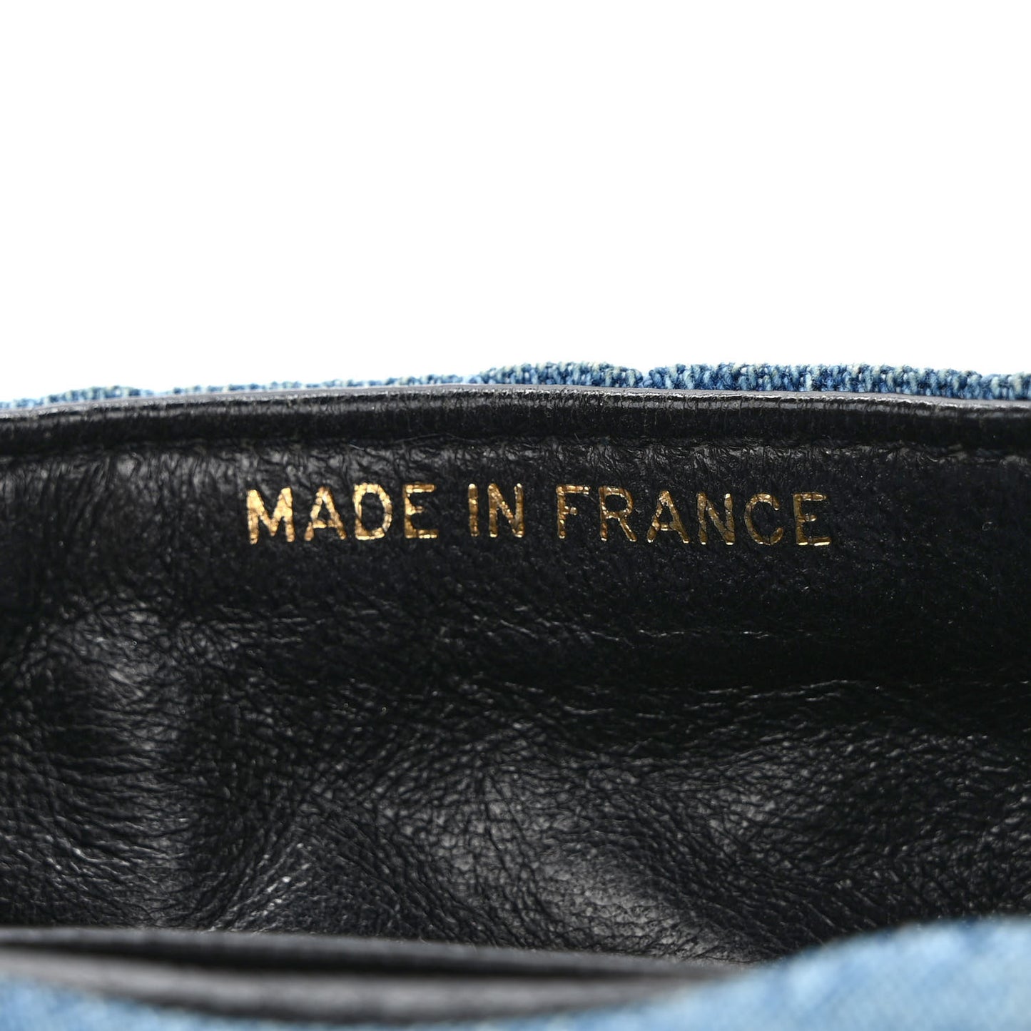 Denim Quilted Mini Flap Blue