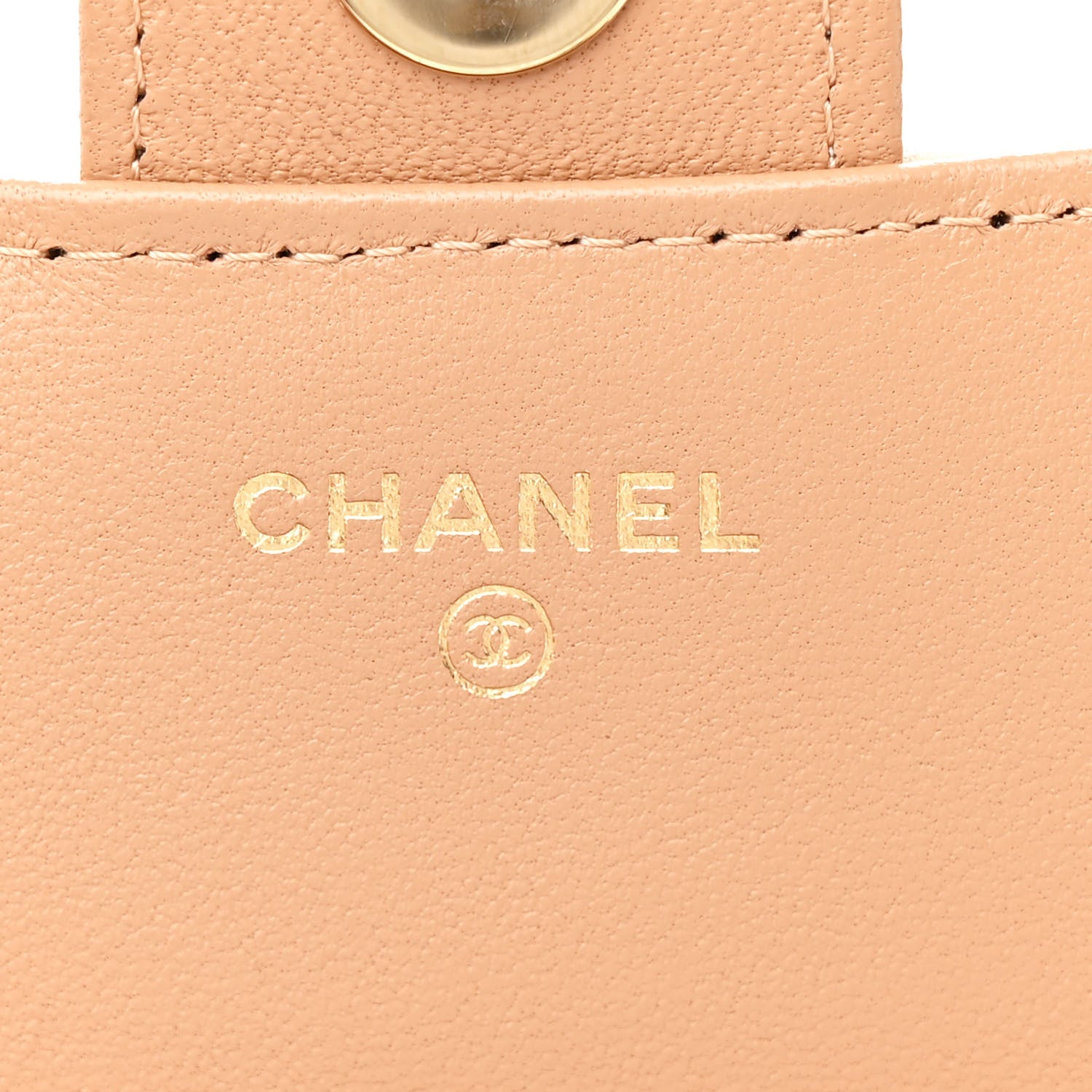 Chanel Lambskin Quilted Flap Phone Holder With Chain Beige Brown 6 of 12