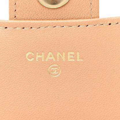 Chanel Lambskin Quilted Flap Phone Holder With Chain Beige Brown 6 of 12