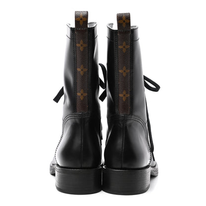 Louis Vuitton Calfskin Monogram Metropolis Flat Ranger Boots 39 Black 4 of 7