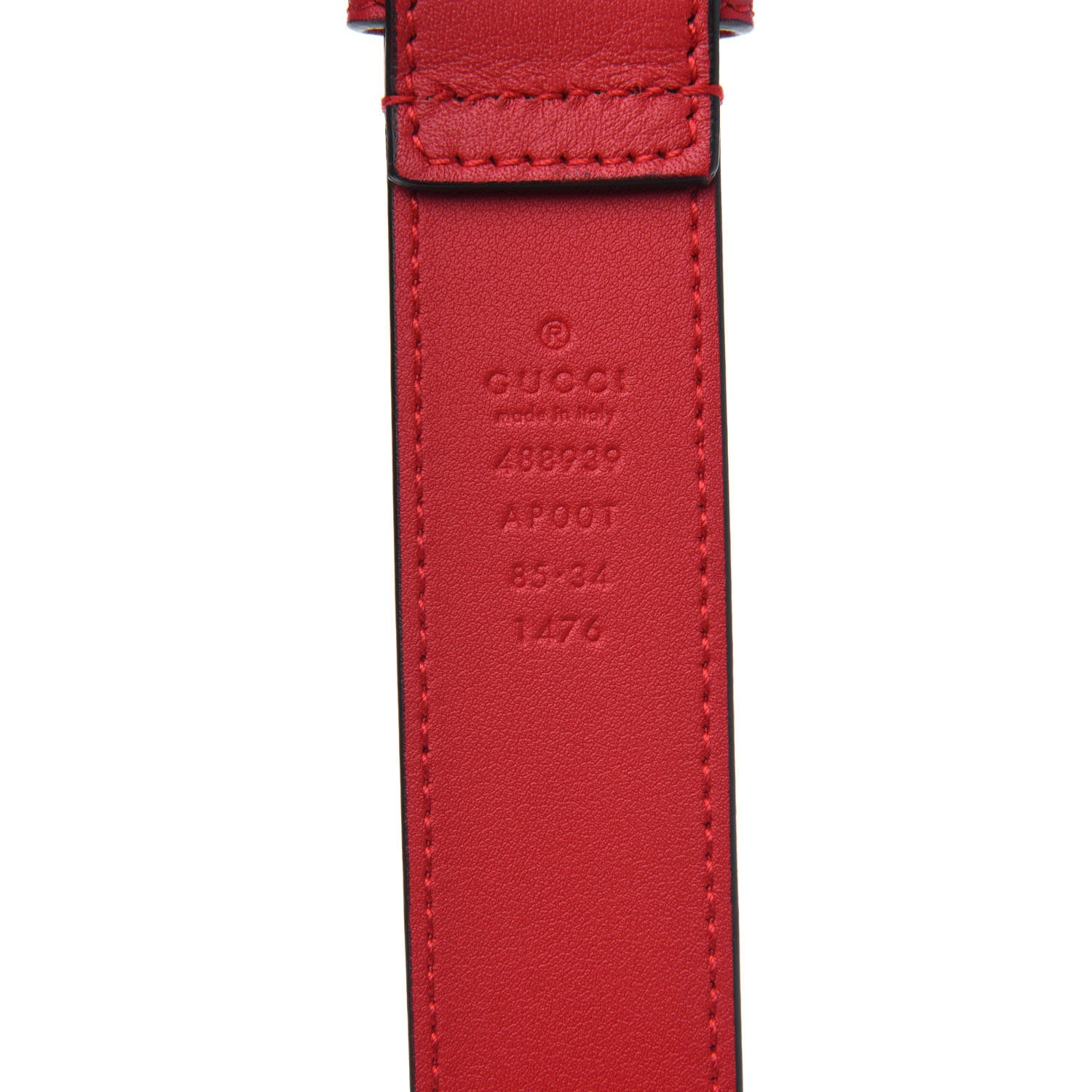 Gucci Calfskin Horsebit Belt 85 34 Red 5 of 5