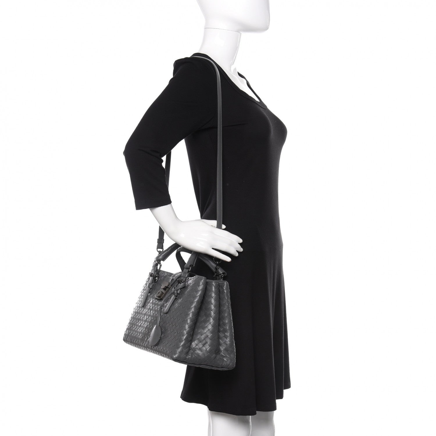 Bottega Veneta Light Calf Intrecciato Small Roma Light Grey 2 of 10