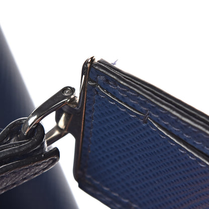 Prada Saffiano Cuir Medium Double Handle Tote Bluette 22 of 28