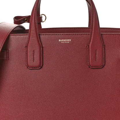 Burberry Grainy Calfskin House Check Medium Banner Tote Mahogany Red 7 of 9