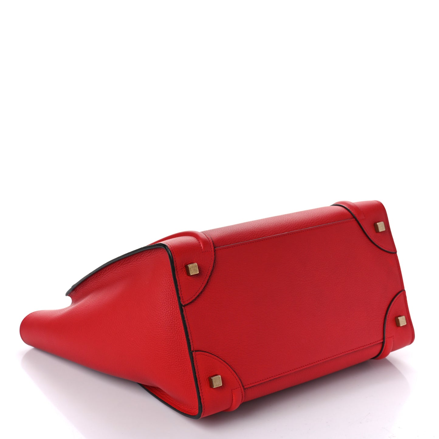 Drummed Calfskin Mini Luggage Coquelicot