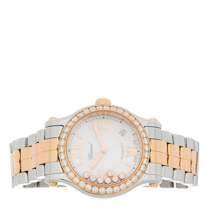 Chopard Stainless Steel 18K Rose Gold Diamond Bezel 7 Floating Diamond 36mm Happy Sport Automatic Watch 2 of 4