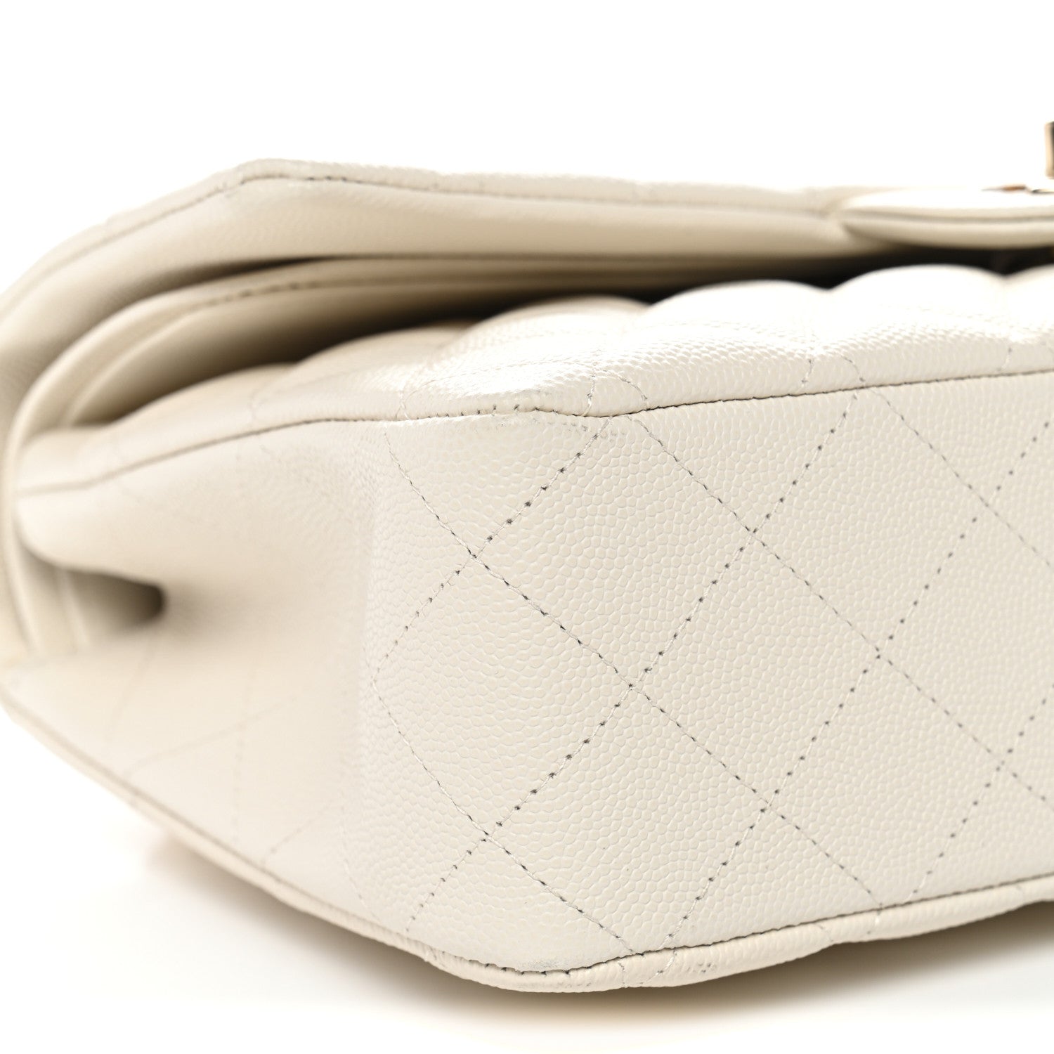 Chanel Caviar Quilted Medium Double Flap White 9 of 11