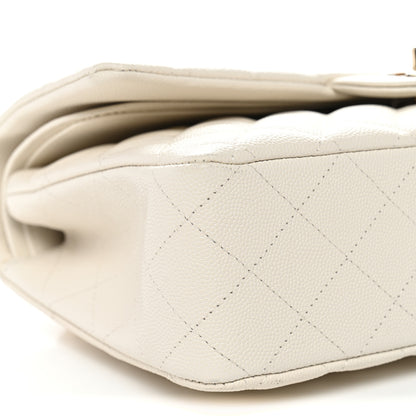 Chanel Caviar Quilted Medium Double Flap White 9 of 11
