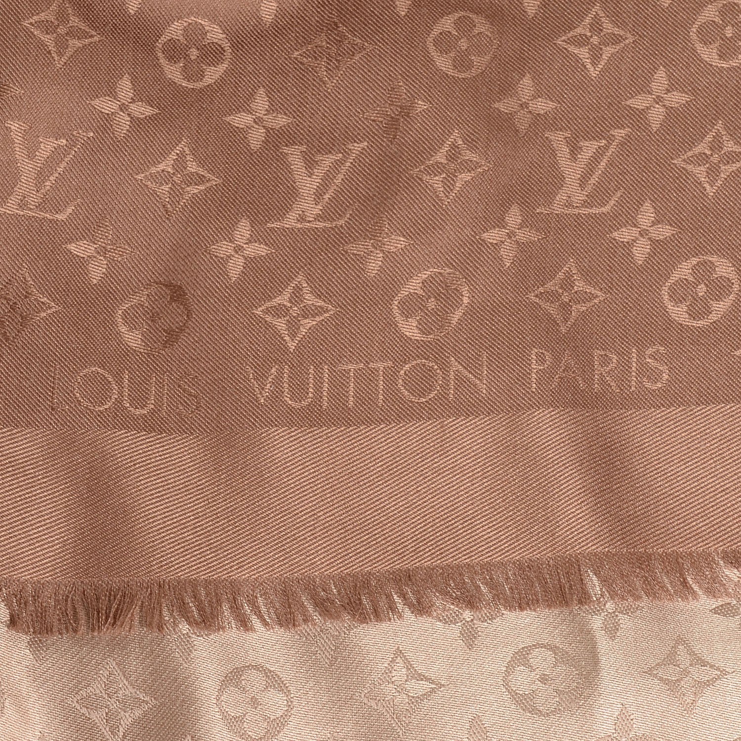 Louis Vuitton Silk Wool Monogram Sunrise Shawl Beige 7 of 8