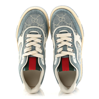 Gucci Denim GG Monogram Womens Re-Web Sneakers 35 Light Blue 2 of 11