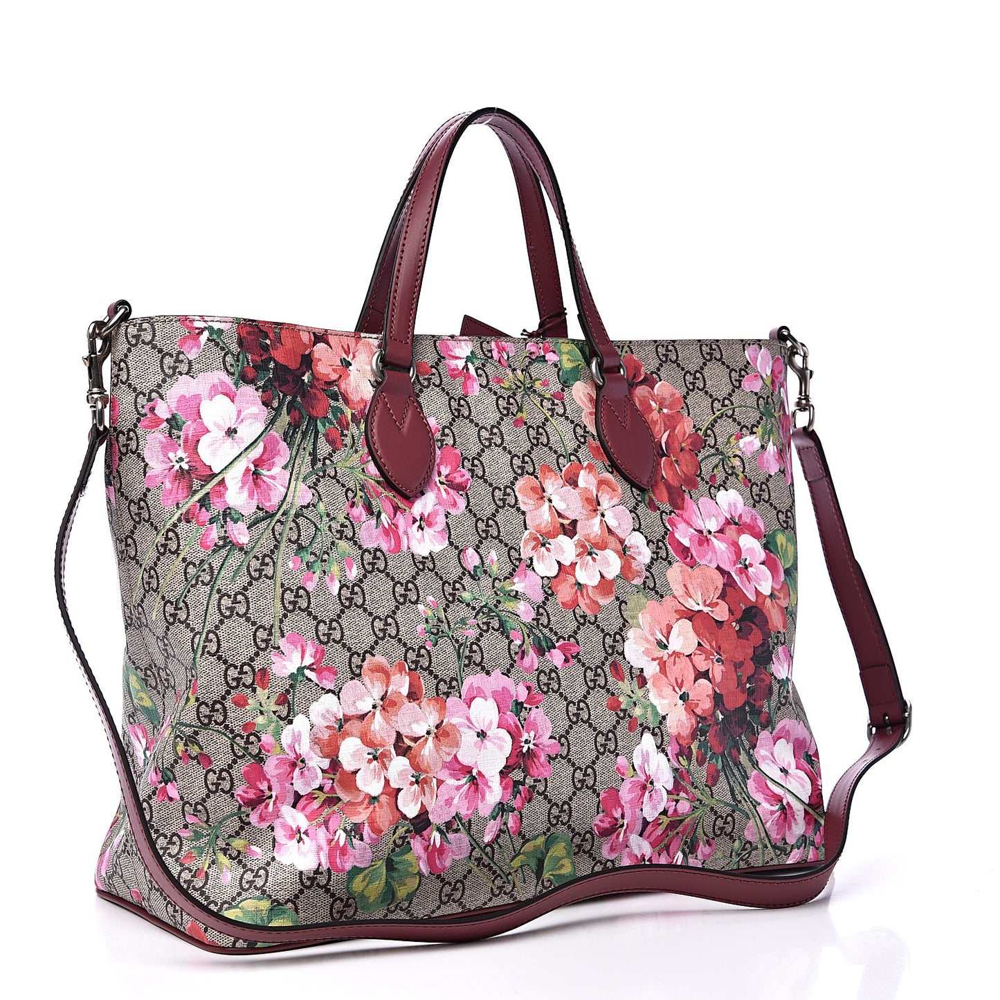 Soft GG Supreme Monogram Blooms Medium Crossbody Tote Beige Multicolor Dry Rose