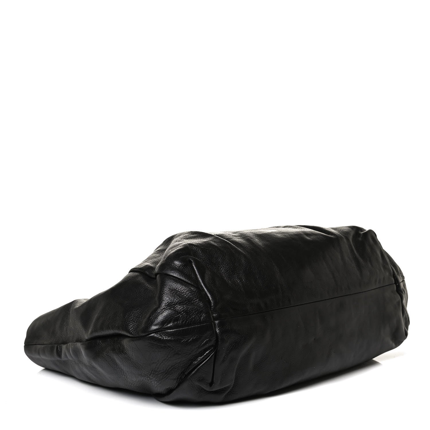 Prada Soft Calf Pleated Shoulder Bag Black 3 of 16