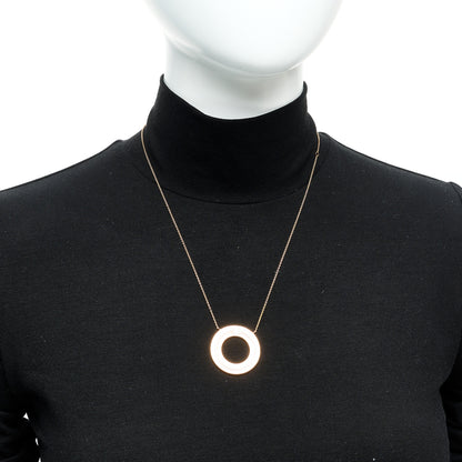 Tiffany 18K Rose Gold Diamond T Circle Pendant Necklace 2 of 6