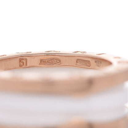 Bulgari 18K Rose Gold White Ceramic B.Zero1 Two-Band Ring 51 5.75 4 of 12