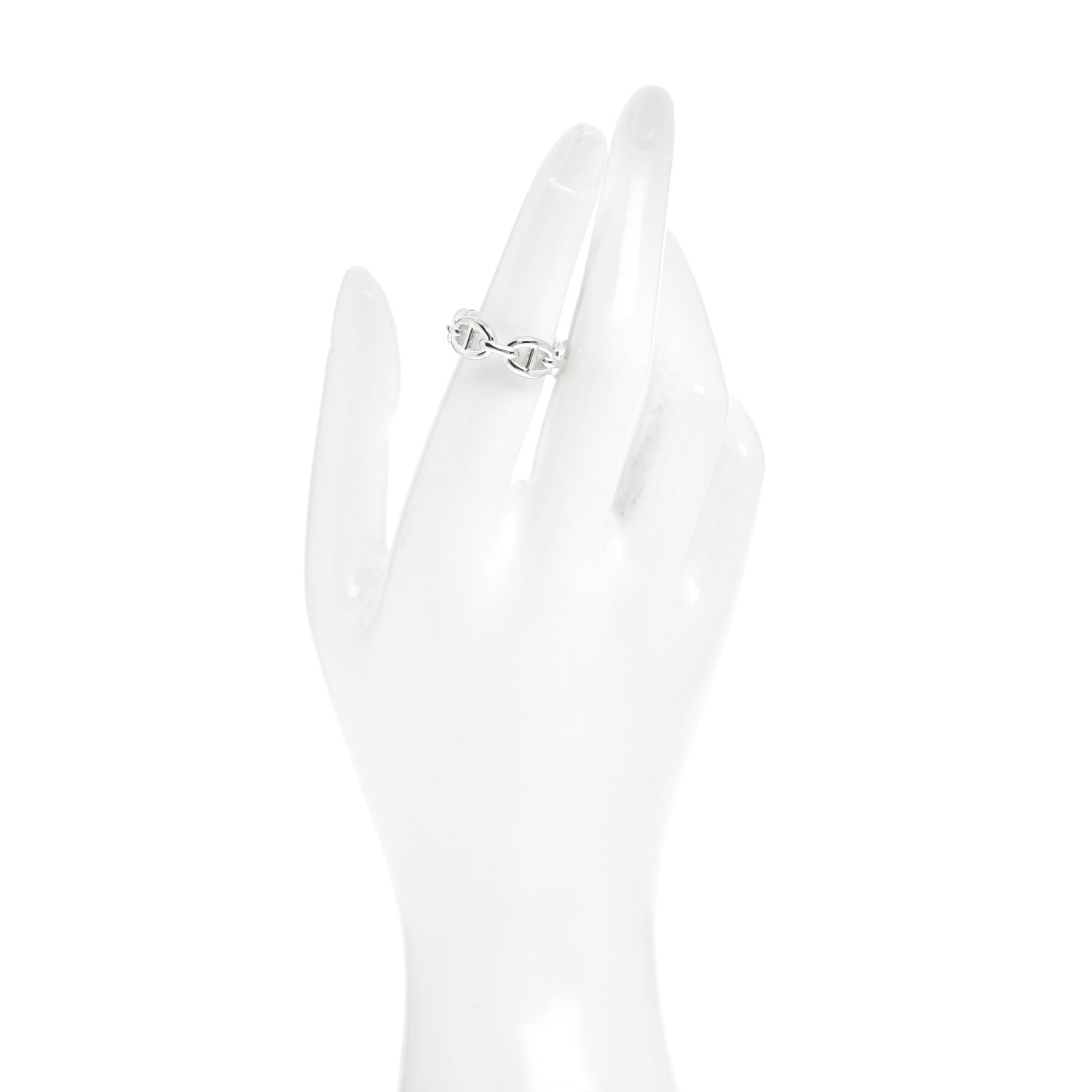 Hermes Sterling Silver PM Chaine d'Ancre Enchainee Band Ring 52 6 2 of 5