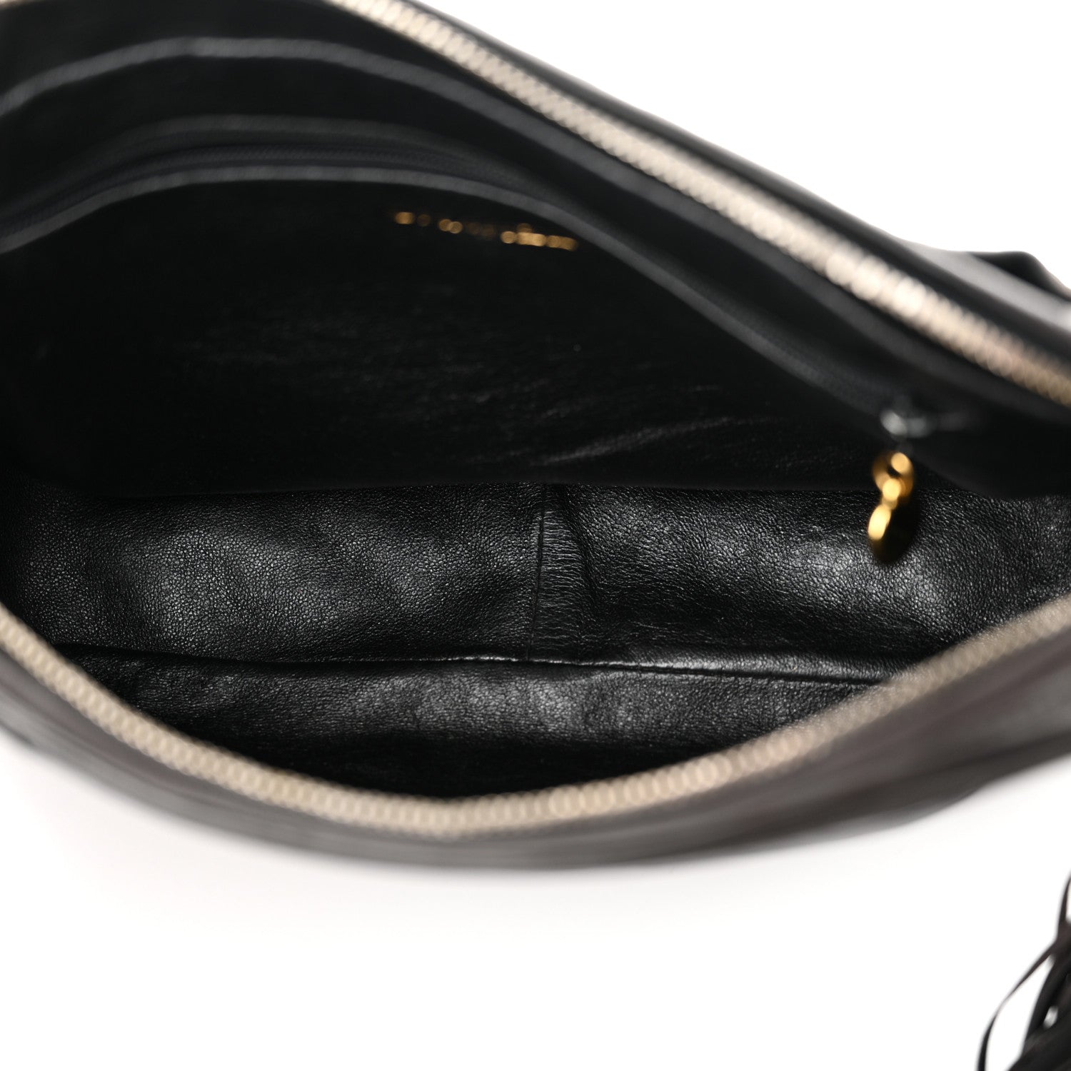 Chanel Lambskin Chevron Quilted Tassel Camera Case Black 5 of 12