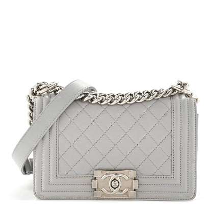 Chanel Lambskin Quilted Small Boy Flap Grey 1 of 12