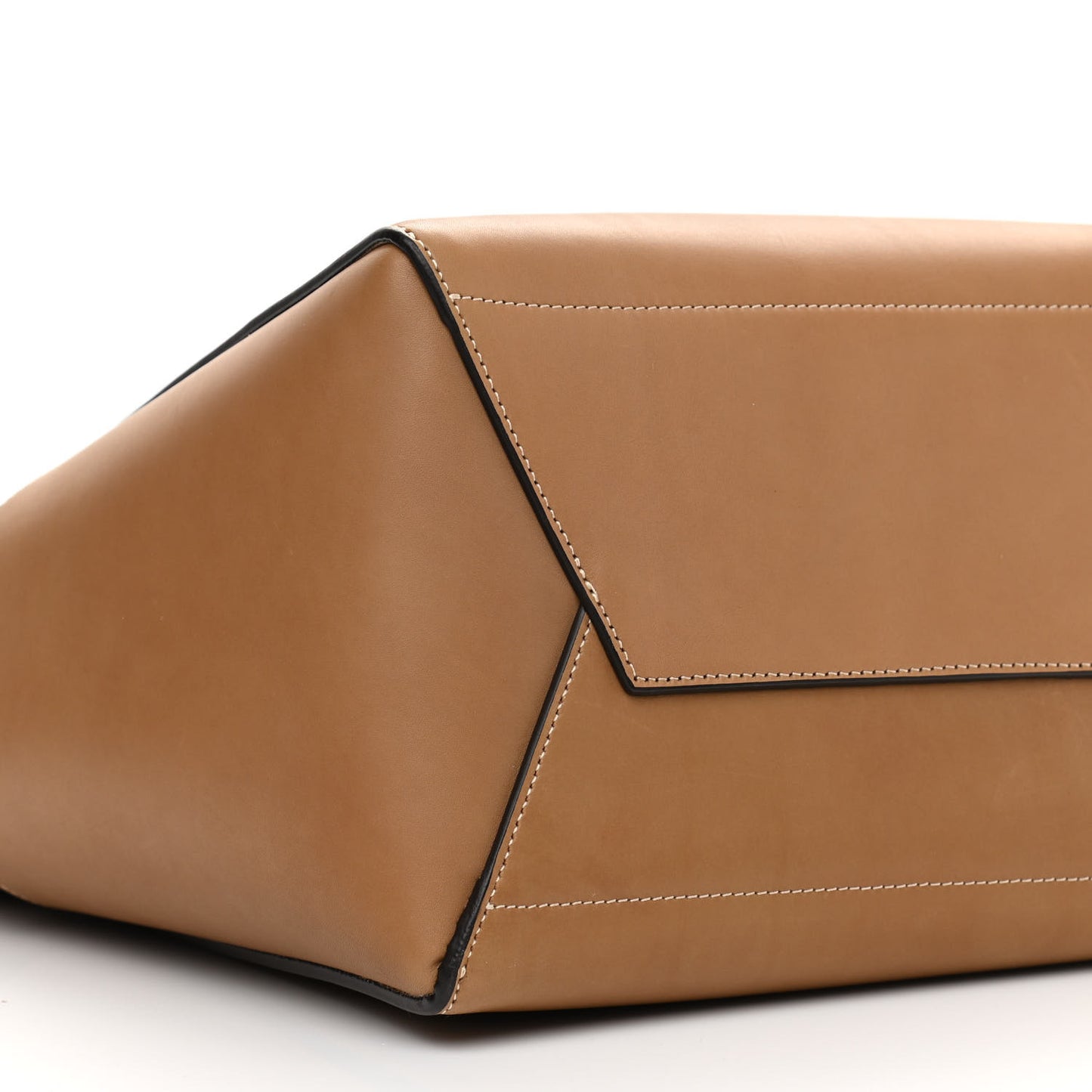 Natural Calfskin Sangle Bucket Bag Light Camel