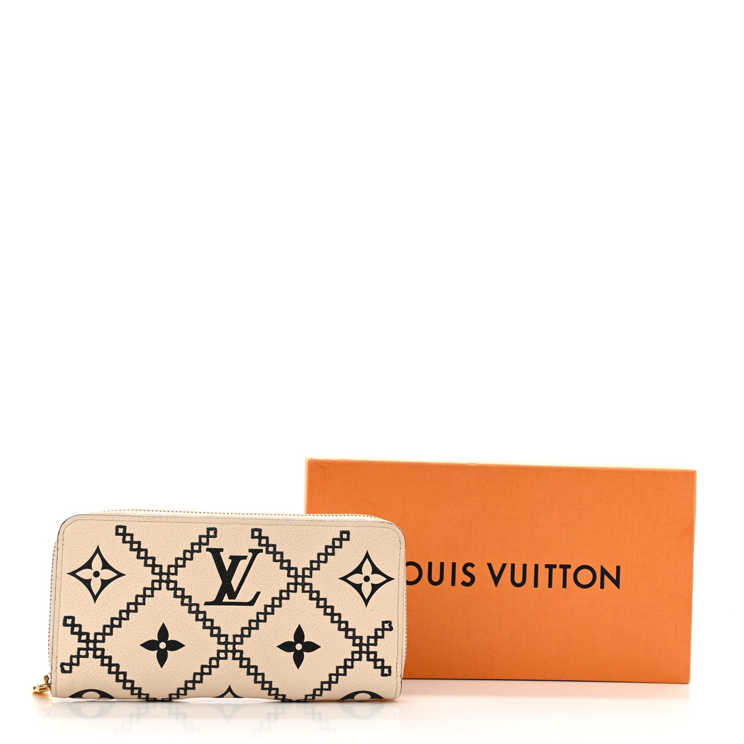 Louis Vuitton Empreinte Monogram Giant Broderies Zippy Wallet Cream Black 6 of 6