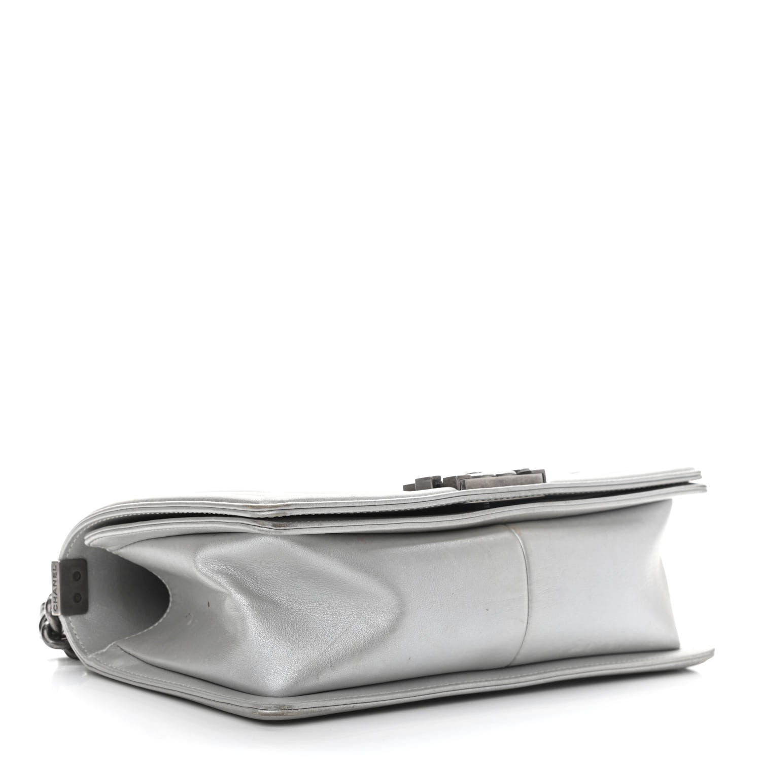 Chanel Metallic Calfskin Quilted Medium Boy Flap Silver 4 of 12