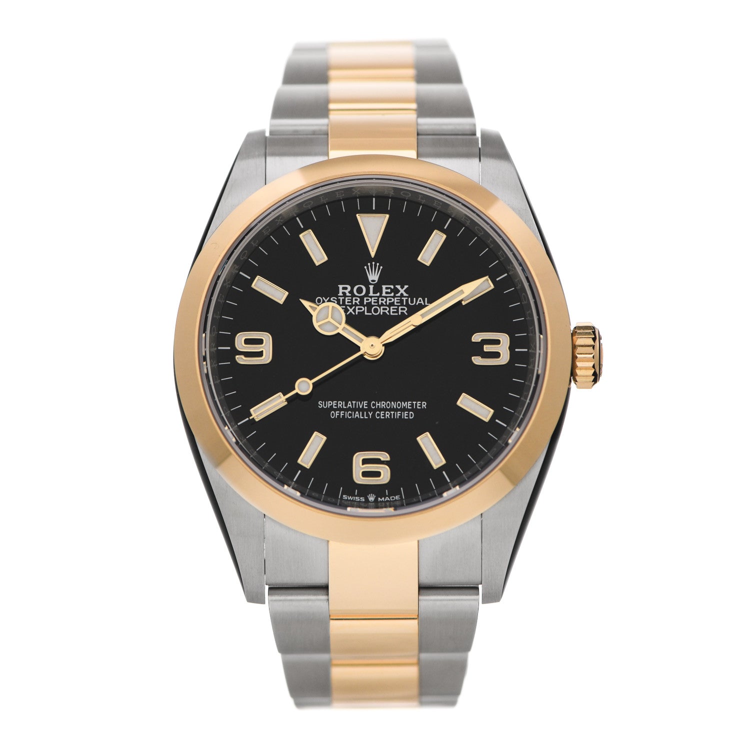 Rolex Stainless Steel 18K Yellow Gold 36mm Oyster Perpetual Explorer Watch Black 124273 1 of 5