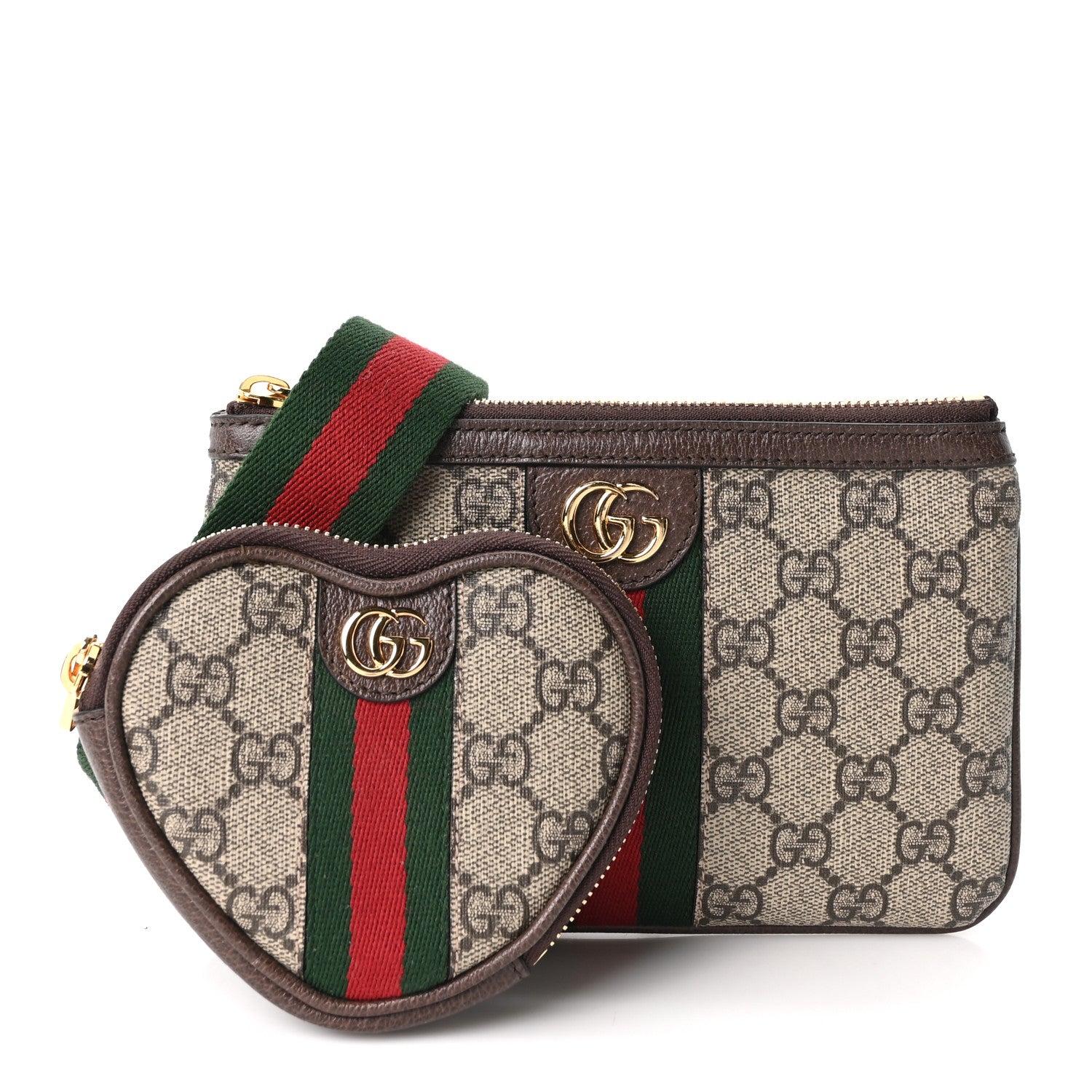 Gucci GG Supreme Monogram Web Ophidia Utility Belt Bag  85 34 Beige Ebony New Acero 2 of 10