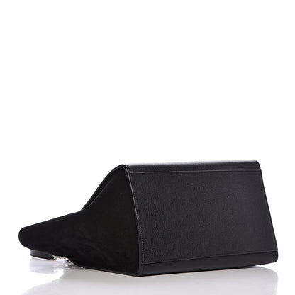 Celine Drummed Calfskin Suede Small Trapeze Black 5 of 9